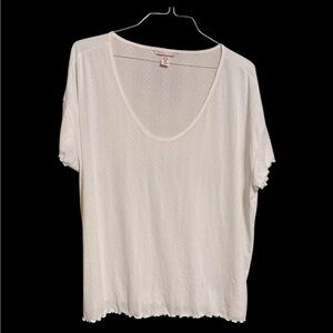 Victorias Secret Solid White Scalloped Top Size 2XL